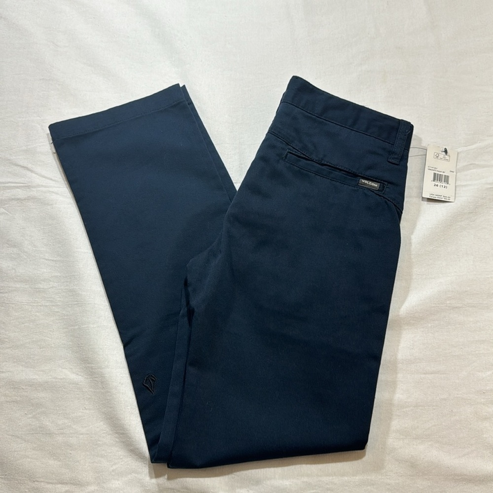 Volcom Monty Chino Pants, size 26(12), Blue/Navy